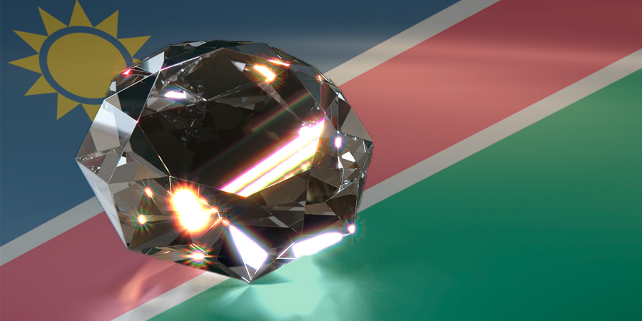 Namibian Diamond on Flag